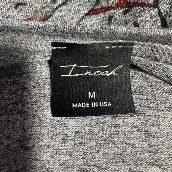 Inoah USA Gray Floral Patterned 3/4 Sleeve Women's Top Size M - Picture 8 of 8